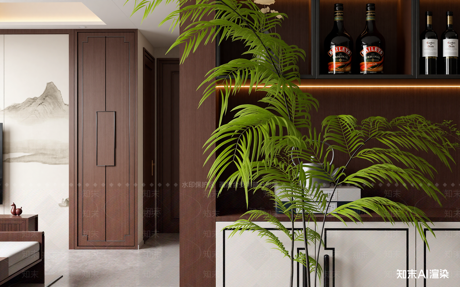 新中式酒窖3D模型下载【ID:1214121605】