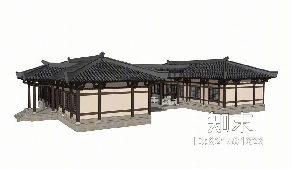 中式大殿SU模型下载【ID:821591623】