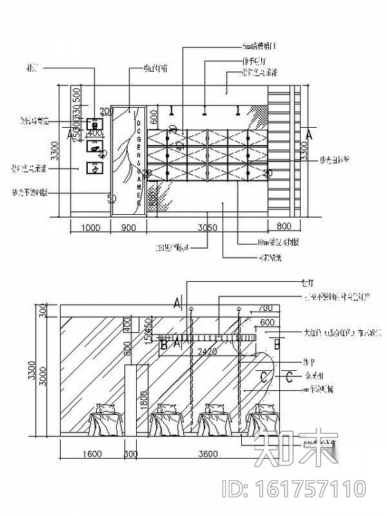 酒店美容美发厅装修图cad施工图下载【ID:161757110】