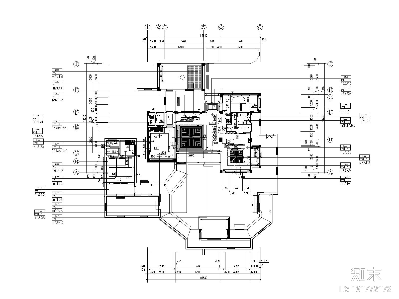 [江苏]新中式风格别墅样板间装修施工图（附效果图）cad施工图下载【ID:161772172】