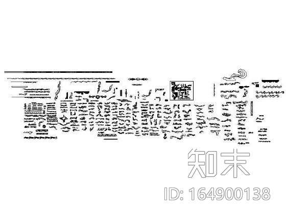 CAD样条线图块集施工图下载【ID:164900138】