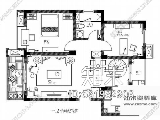 施工图徐州国际花园小区两层别墅欧式风格装修图含效果图cad施工图下载【ID:531982306】