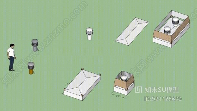8英寸烟道盖SU模型下载【ID:931125639】