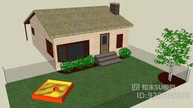 玉兰油后院的CAD-MAN房子SU模型下载【ID:923635305】