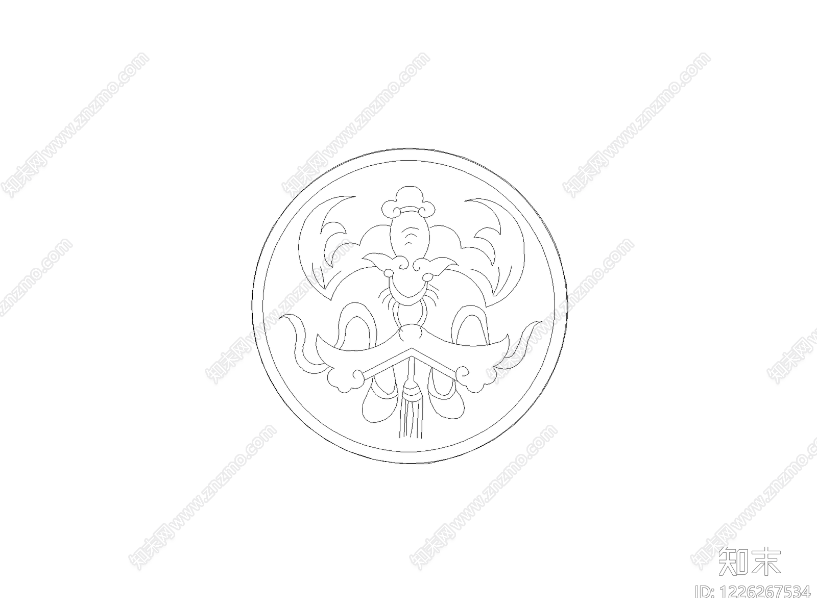 陈设类立面挂画cad施工图下载【ID:1226267534】