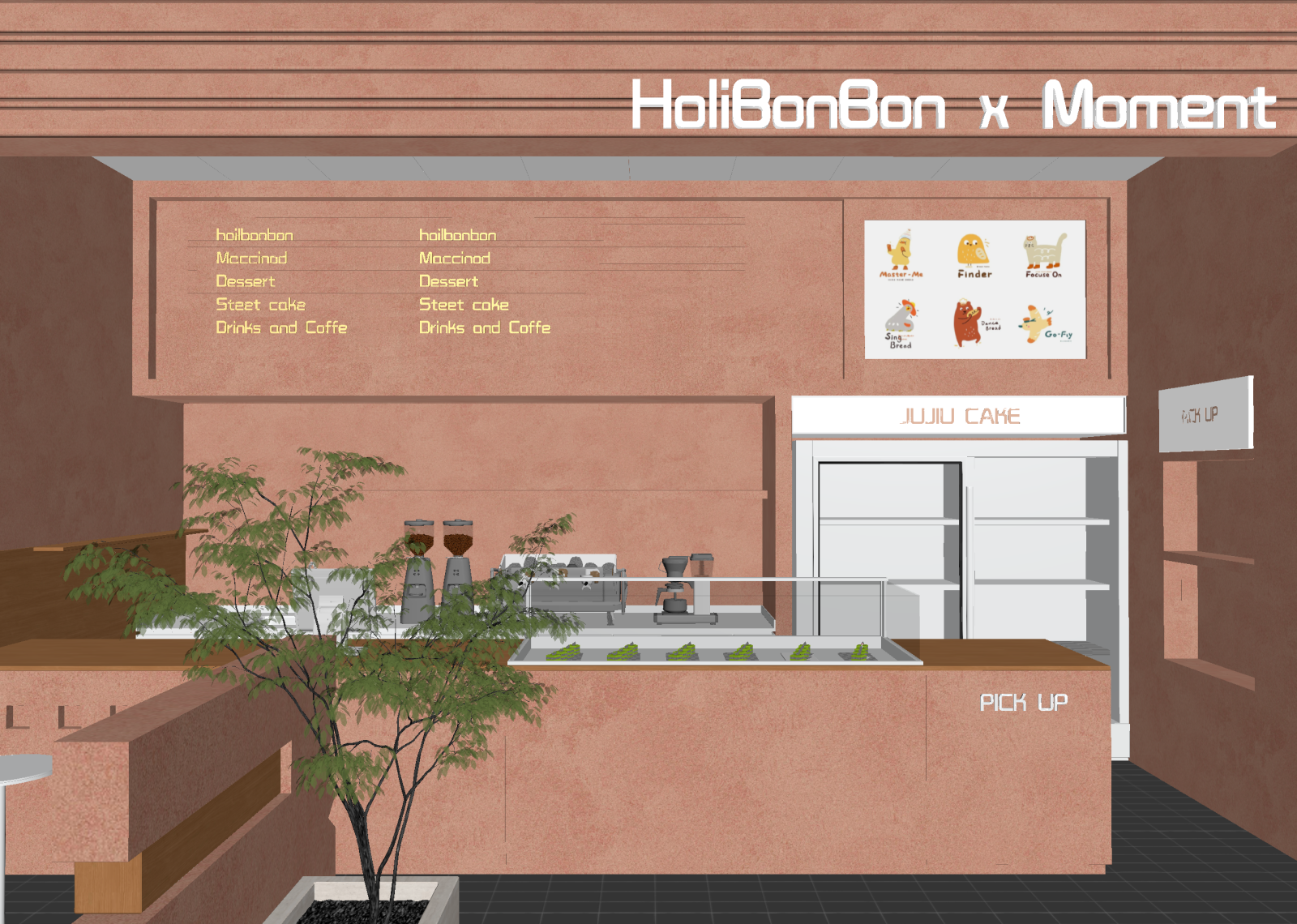 现代甜品面包店3D模型下载【ID:1214610962】