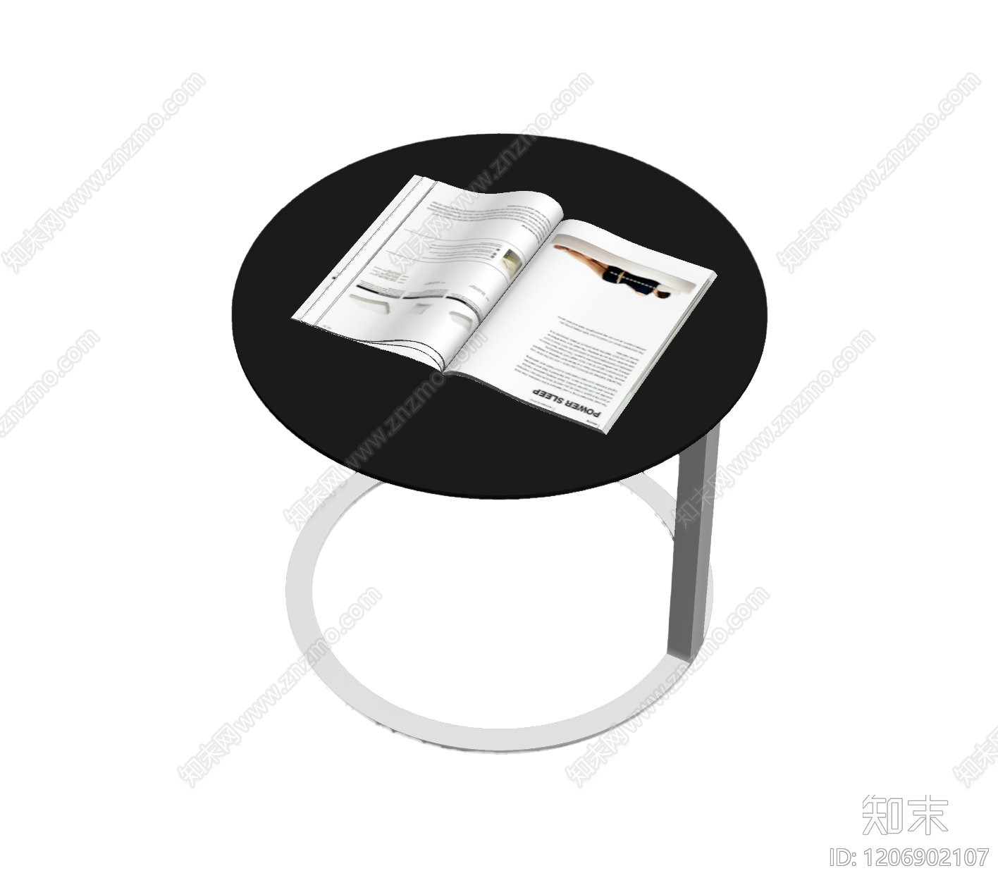 圆形边桌带杂志3D模型下载【ID:1206902107】