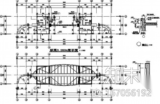 某高校公寓大门建筑施工图cad施工图下载【ID:167056192】