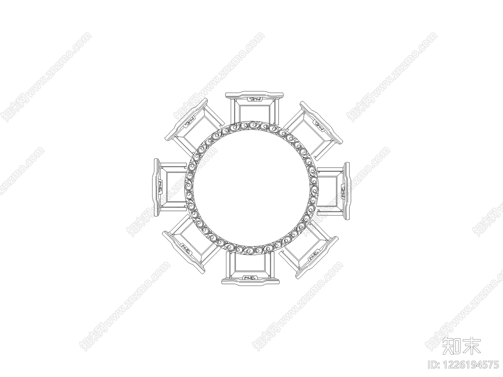 中式椅子CAD图纸