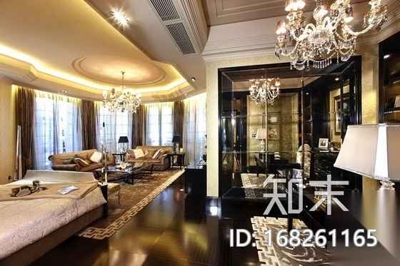 [广州]某豪宅洋房四室两厅样板间室内装修图（含实景）cad施工图下载【ID:168261165】