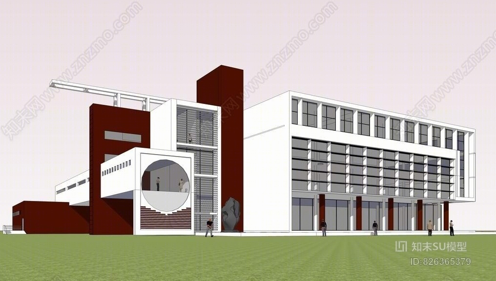 大学图书馆SU模型下载【ID:826365379】