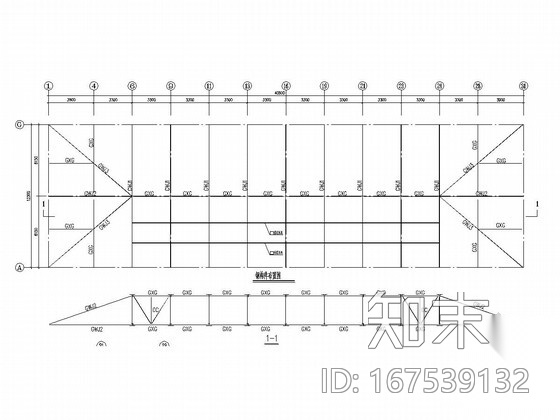 粮食局屋顶平改坡钢结构工程结构施工图cad施工图下载【ID:167539132】