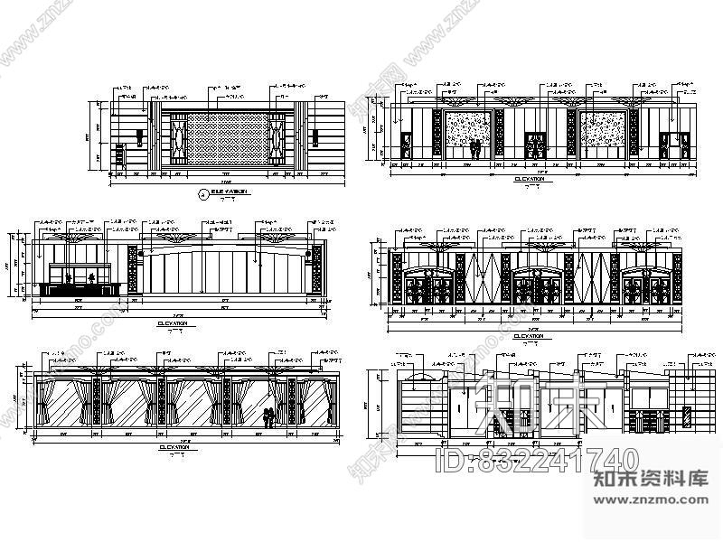 图块/节点宾馆宴会厅立面图cad施工图下载【ID:832241740】