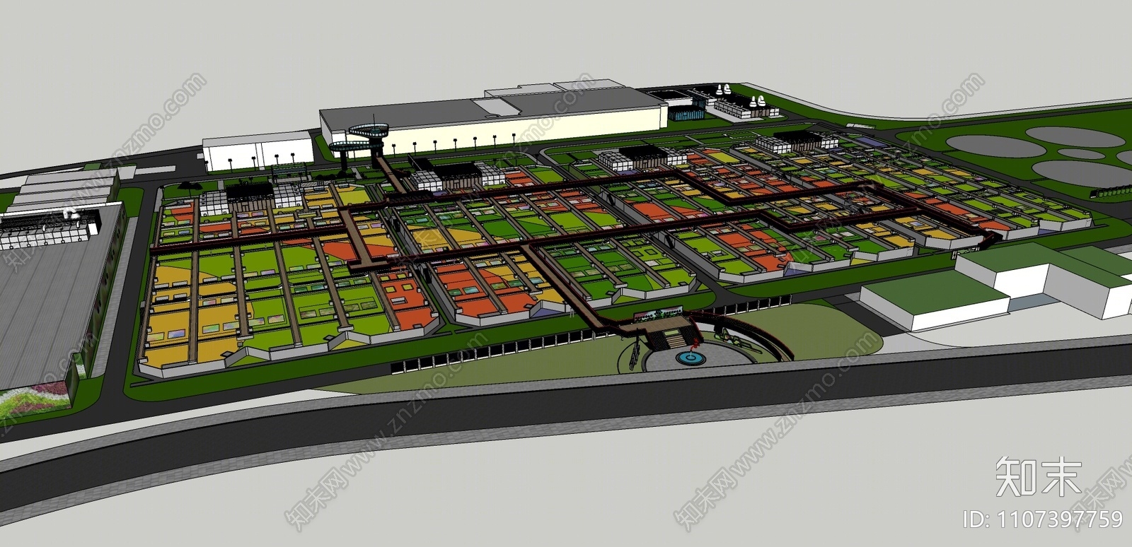 现代公园景观SU模型下载【ID:1107397759】
