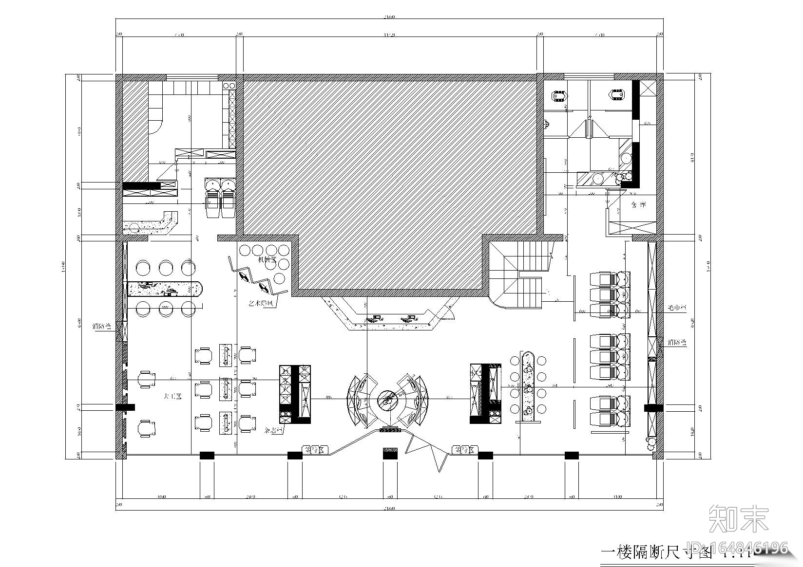 [浙江]海宁丝尚双层美容院设计施工图cad施工图下载【ID:164846196】