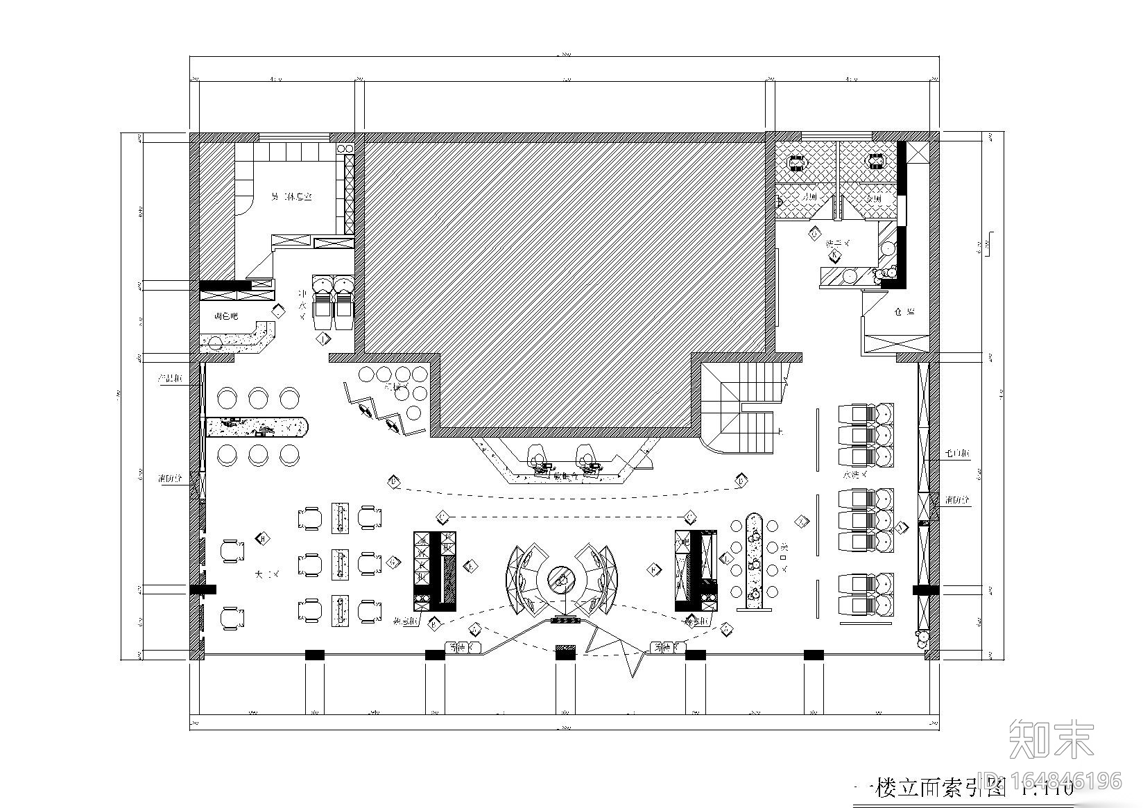 [浙江]海宁丝尚双层美容院设计施工图cad施工图下载【ID:164846196】