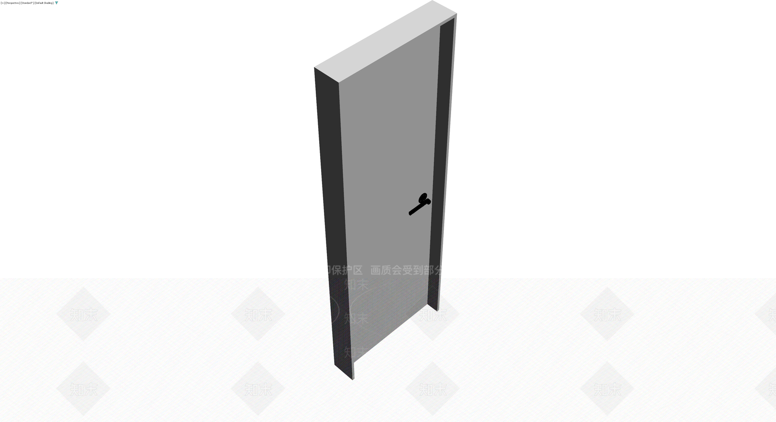 灰模单扇门体3D模型下载【ID:1230787000】