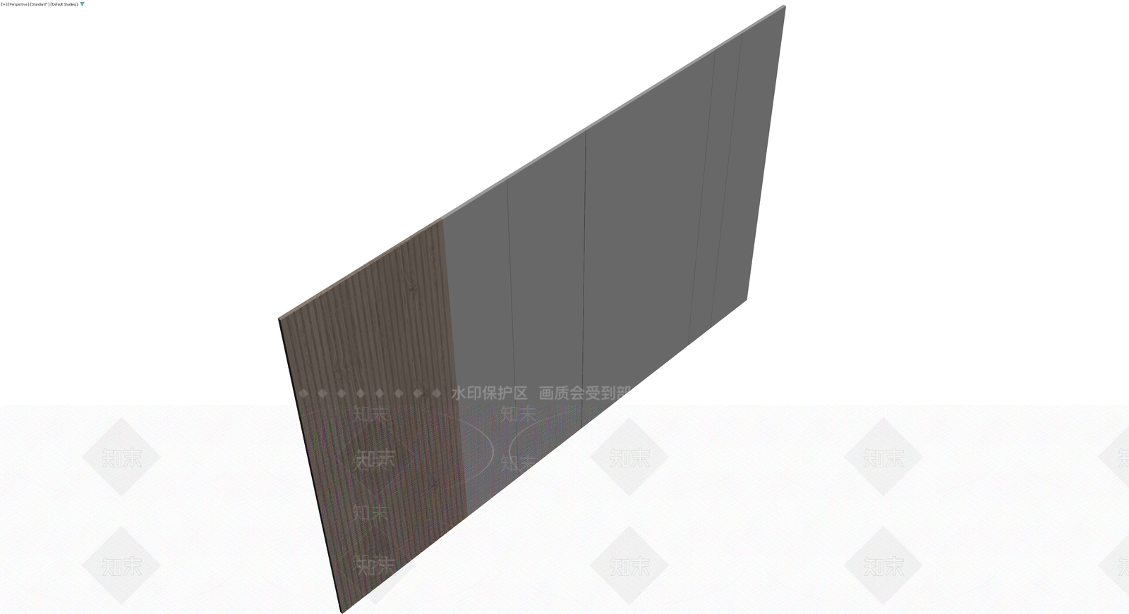 竖条木饰面墙板组件3D模型下载【ID:1230090740】