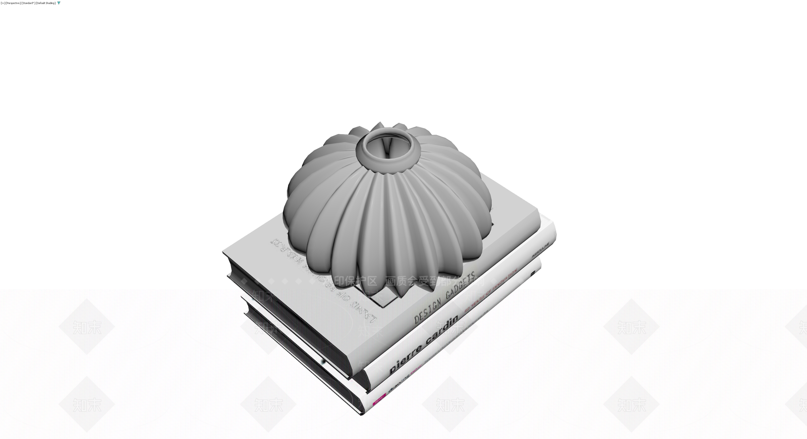 书籍与花瓶组合摆件3D模型下载【ID:1229869414】