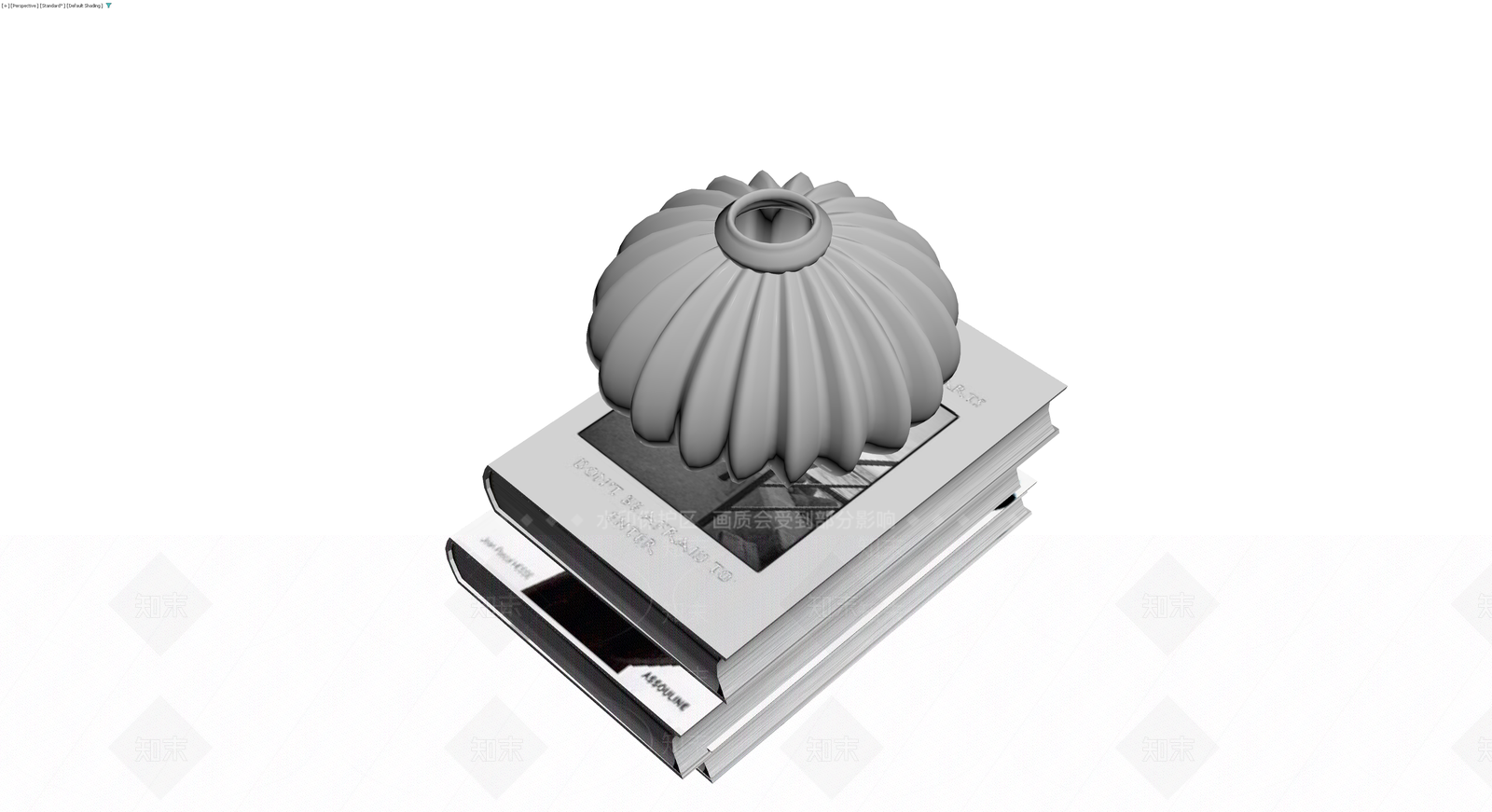 书籍与花瓶组合摆件3D模型下载【ID:1229869414】