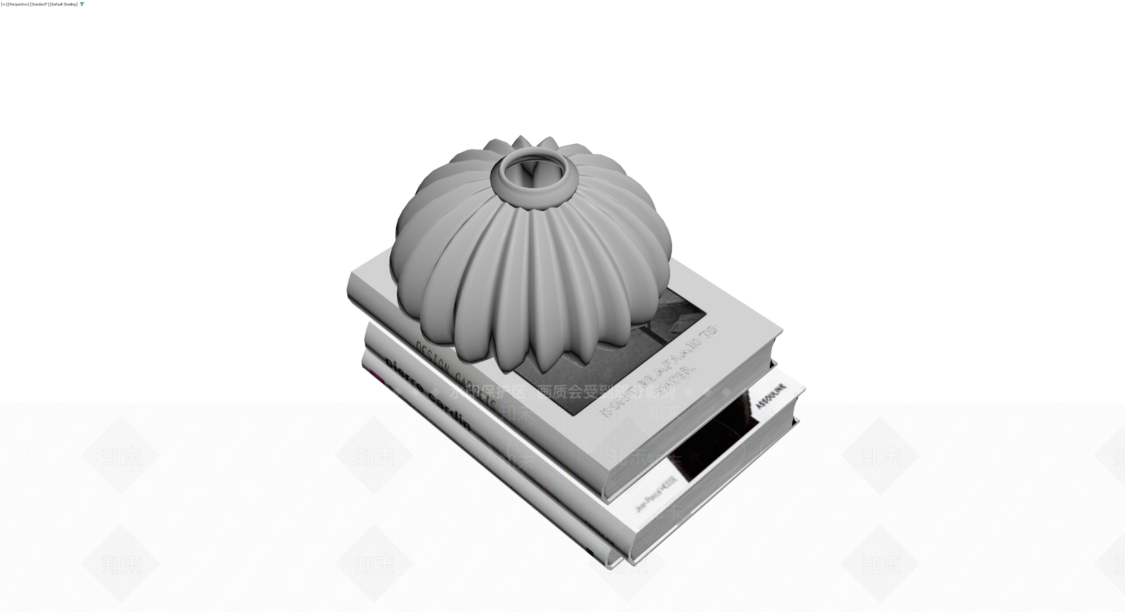 书籍与花瓶组合摆件3D模型下载【ID:1229869414】