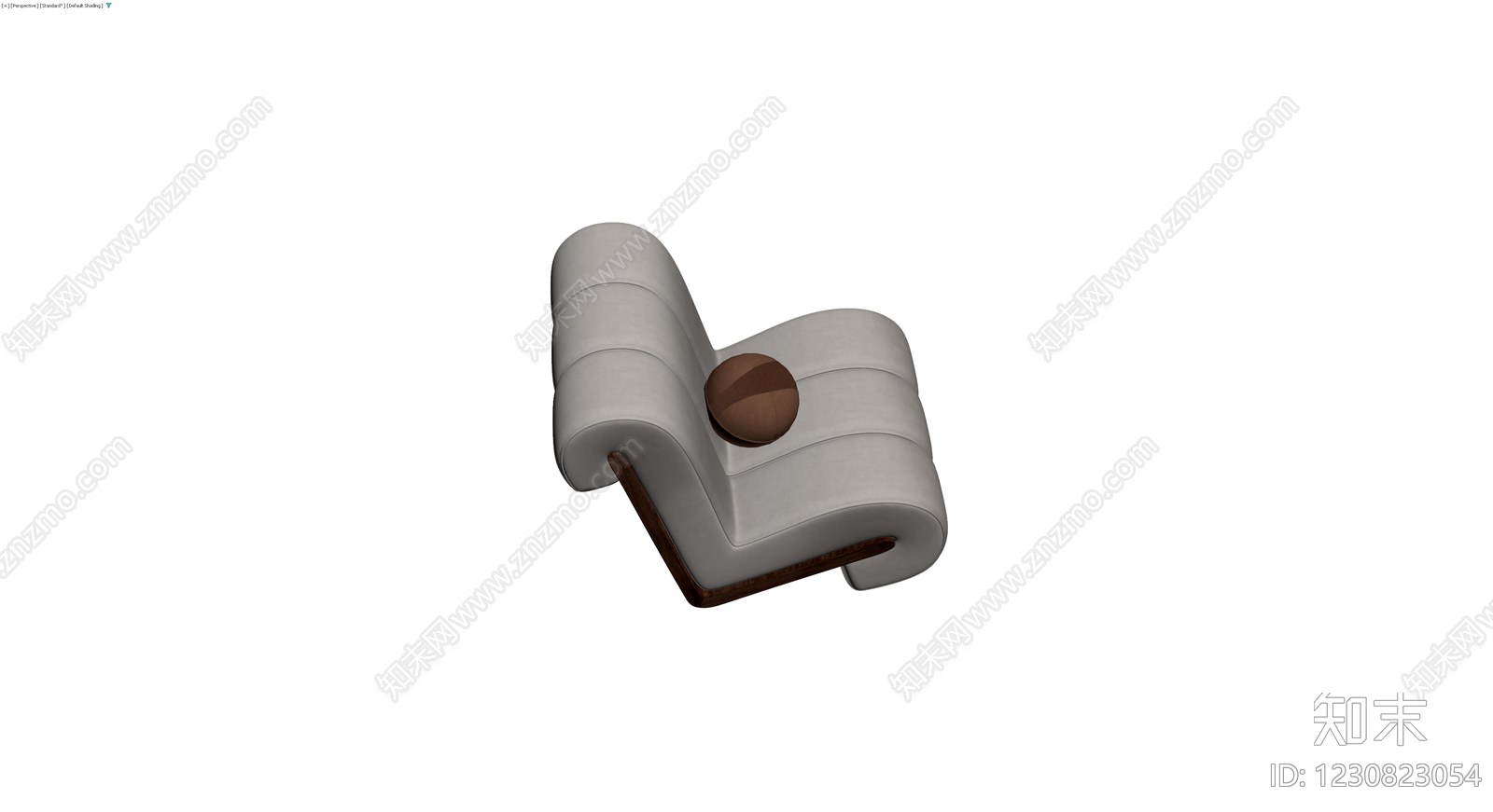 现代灰色软包休闲椅3D模型下载【ID:1230823054】