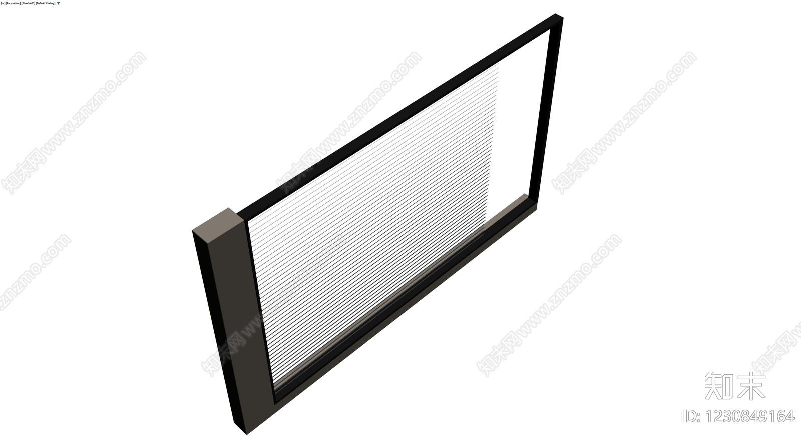 黑色边框百叶窗组件3D模型下载【ID:1230849164】