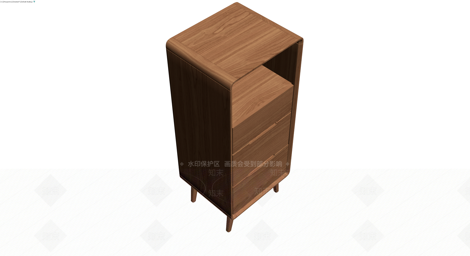 木质三斗柜3D模型下载【ID:1230100439】