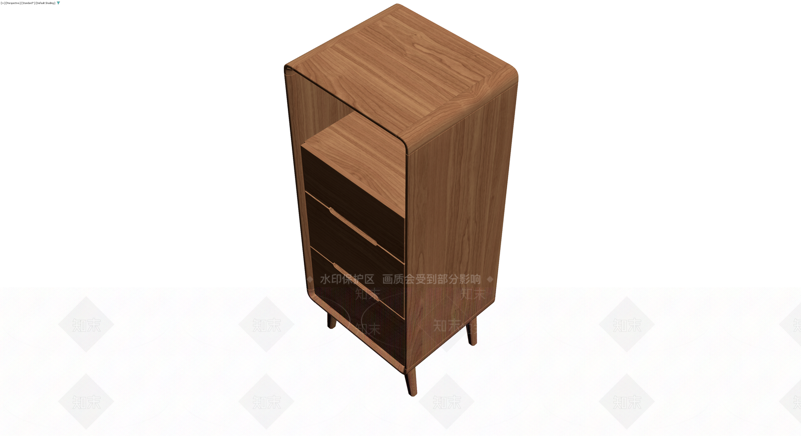 木质三斗柜3D模型下载【ID:1230100439】