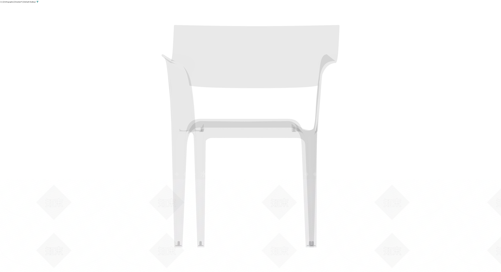 白色现代塑料扶手椅3D模型下载【ID:1229594569】