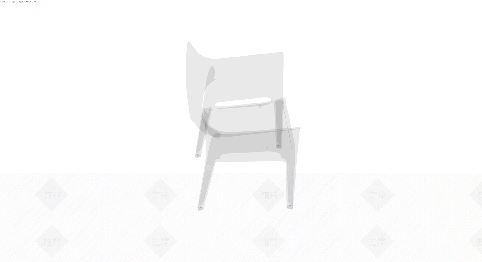 白色现代塑料扶手椅3D模型下载【ID:1229594569】