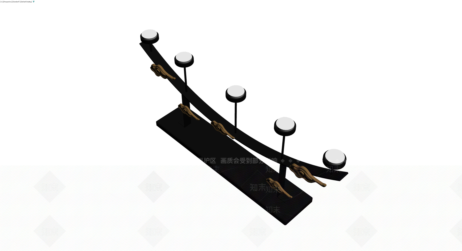 黑色七枝烛台模型3D模型下载【ID:1230377940】