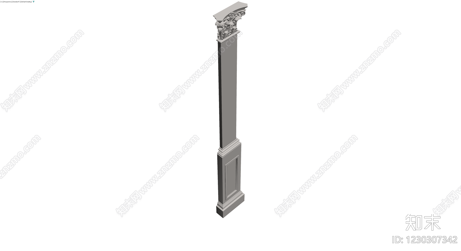 科林斯方形立柱3D模型下载【ID:1230307342】