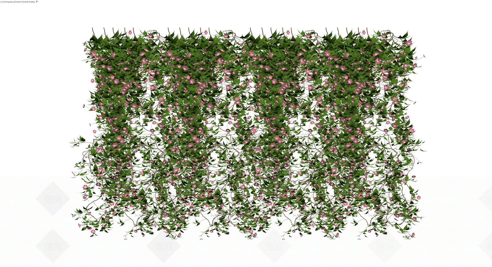 粉色花卉垂挂藤蔓墙3D模型下载【ID:1229848560】