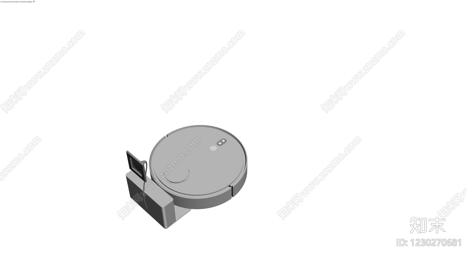 扫地机器人及充电座3D模型下载【ID:1230270681】