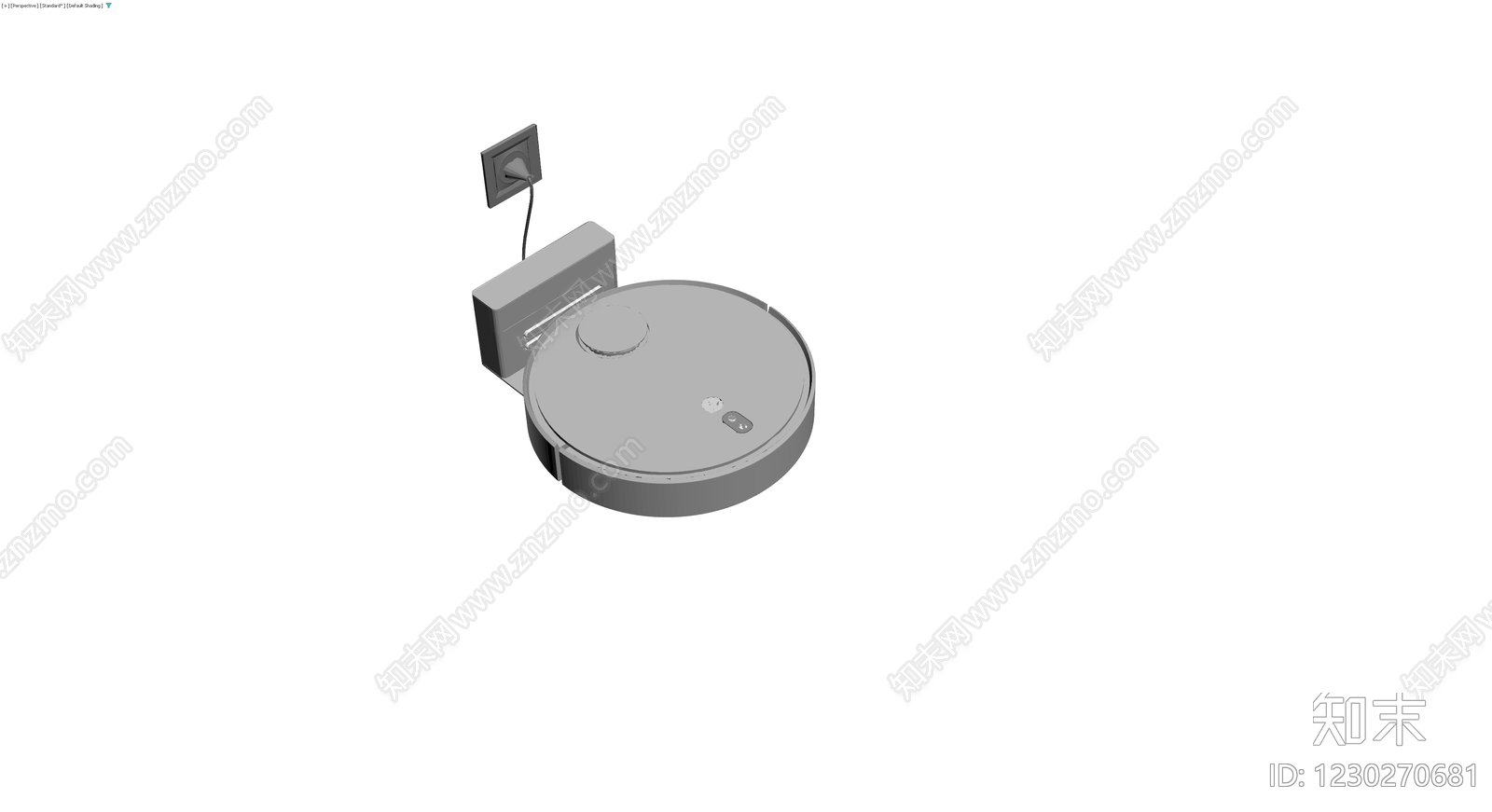 扫地机器人及充电座3D模型下载【ID:1230270681】