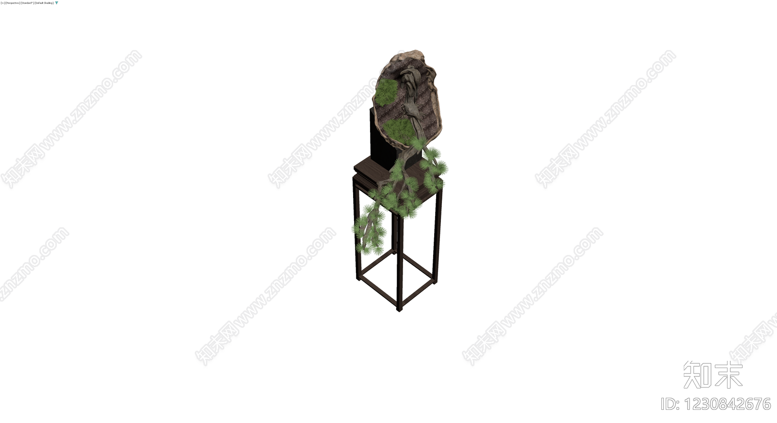 松树盆景雕塑摆件3D模型下载【ID:1230842676】