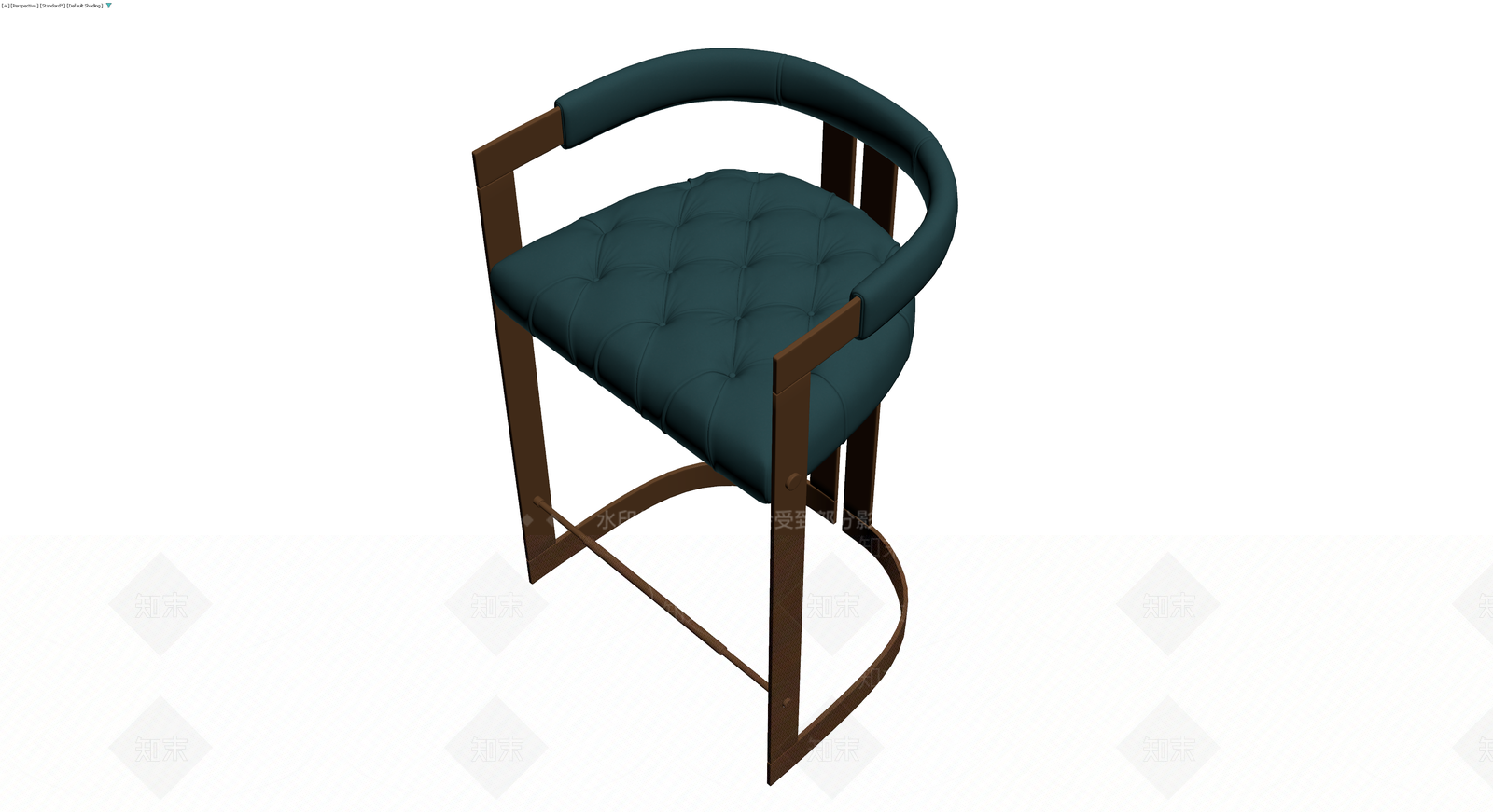 深青色软包高脚椅3D模型下载【ID:1230715826】
