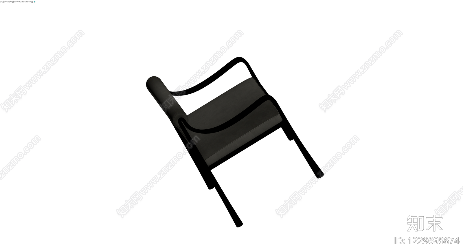黑色现代风格休闲椅3D模型下载【ID:1229698674】