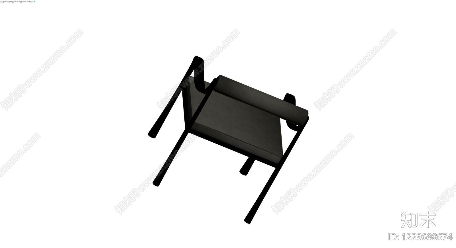黑色现代风格休闲椅3D模型下载【ID:1229698674】