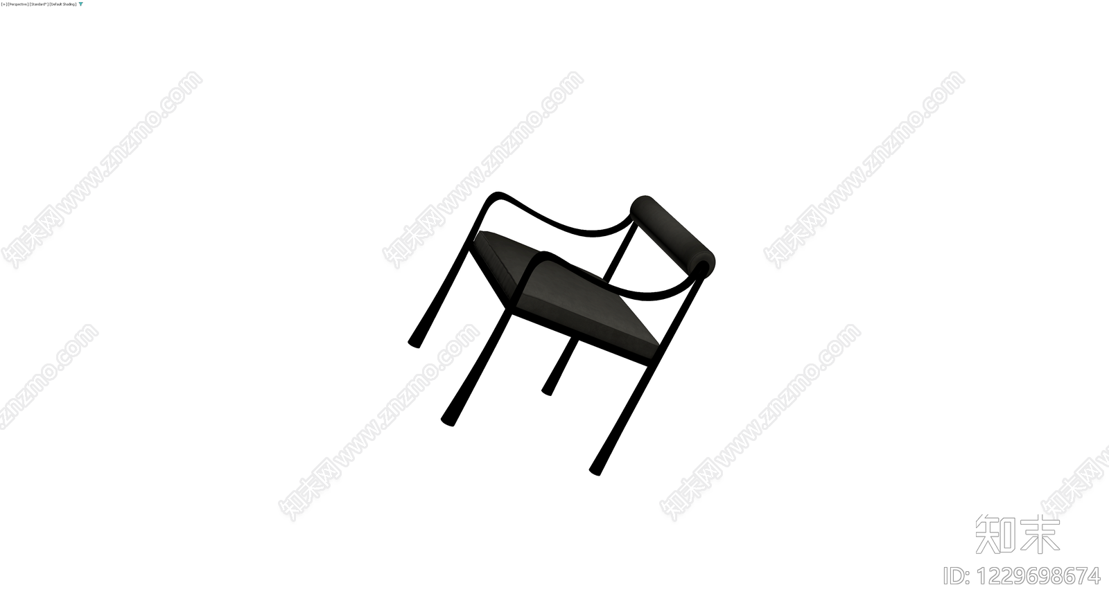 黑色现代风格休闲椅3D模型下载【ID:1229698674】