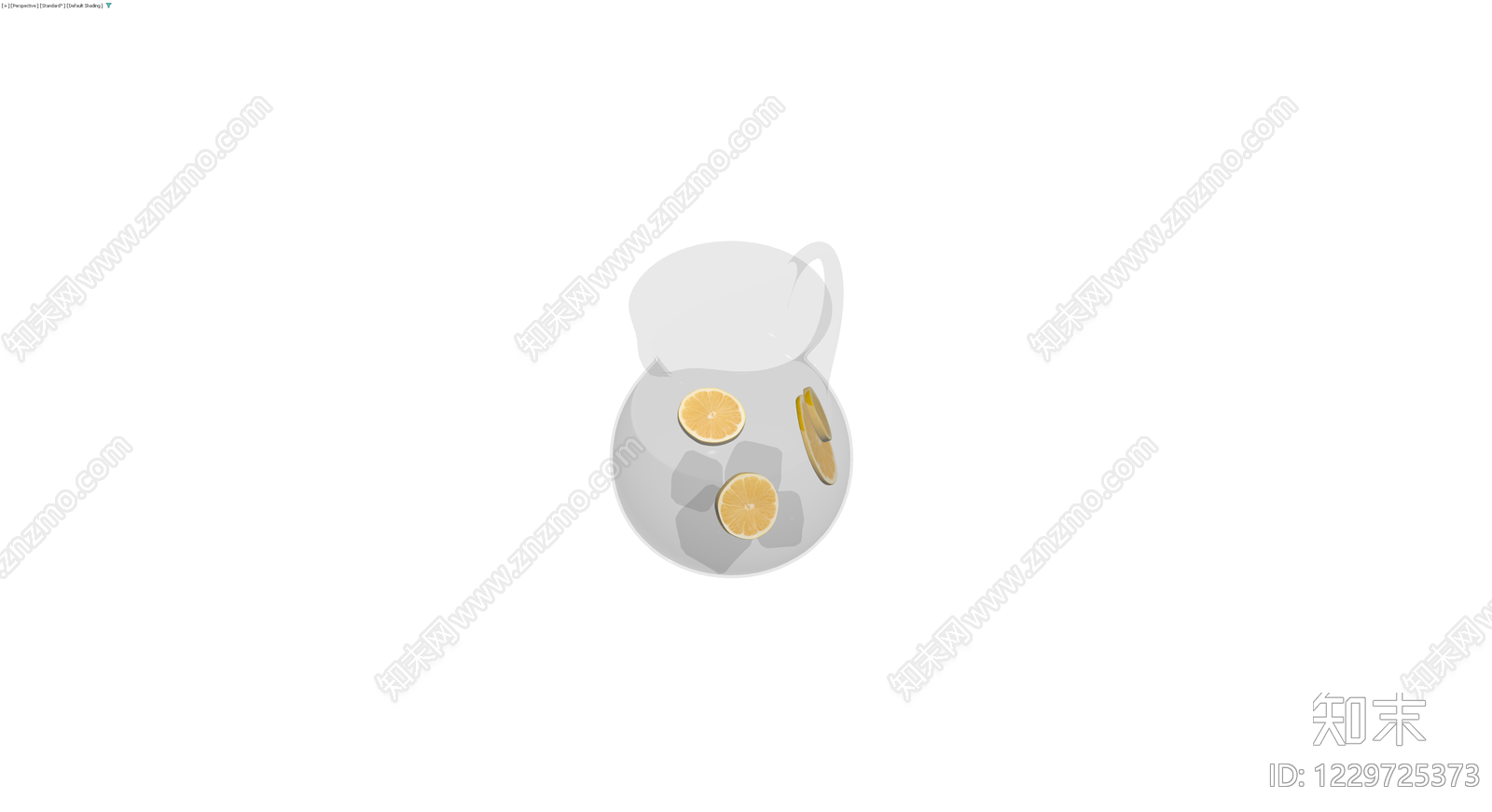 玻璃水壶柠檬水组合3D模型下载【ID:1229725373】