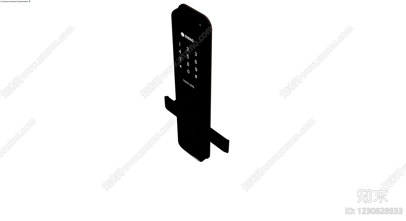 黑色智能指纹门锁3D模型下载【ID:1230828933】