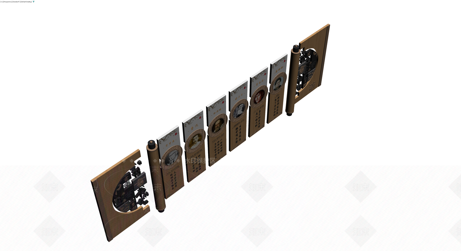 名人语录装饰展板组合3D模型下载【ID:1230642358】