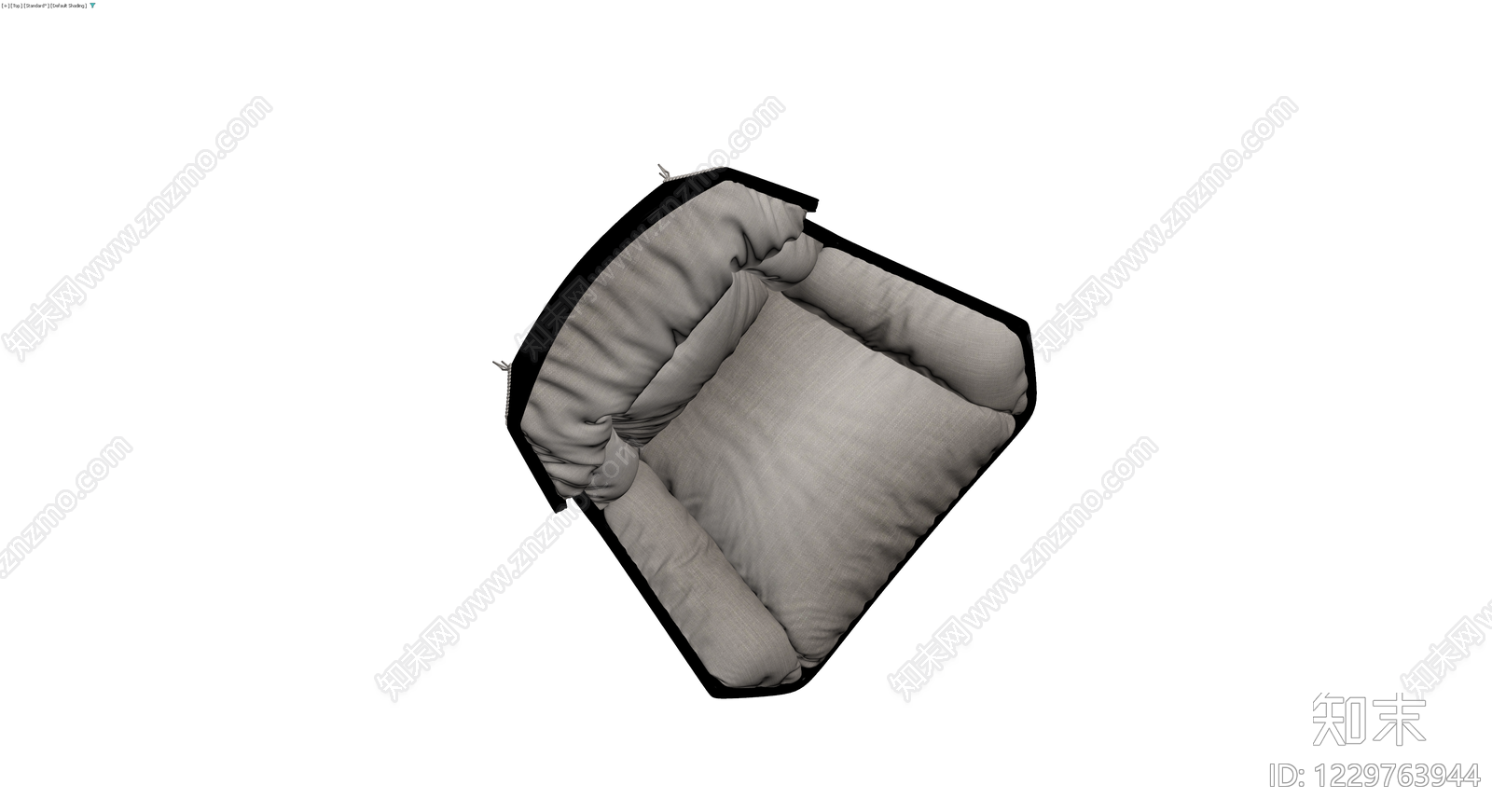 灰色布艺旋转休闲椅3D模型下载【ID:1229763944】