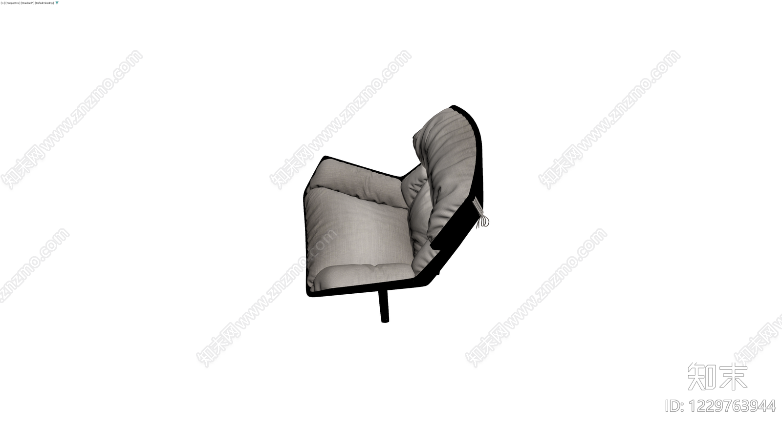 灰色布艺旋转休闲椅3D模型下载【ID:1229763944】