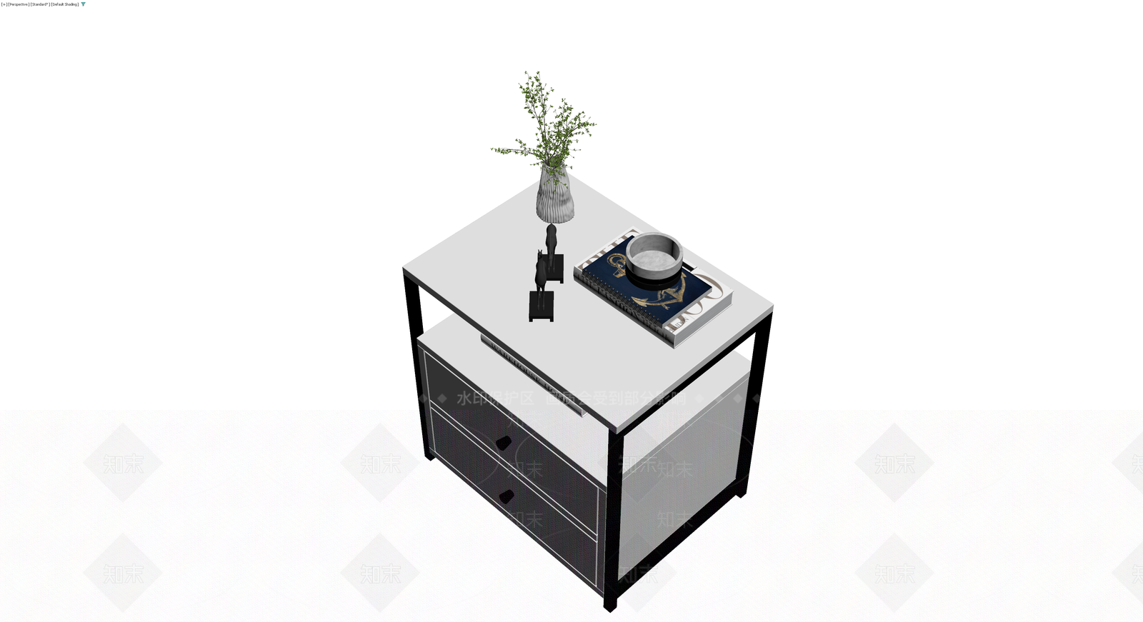现代风格床头柜组合3D模型下载【ID:1230637063】