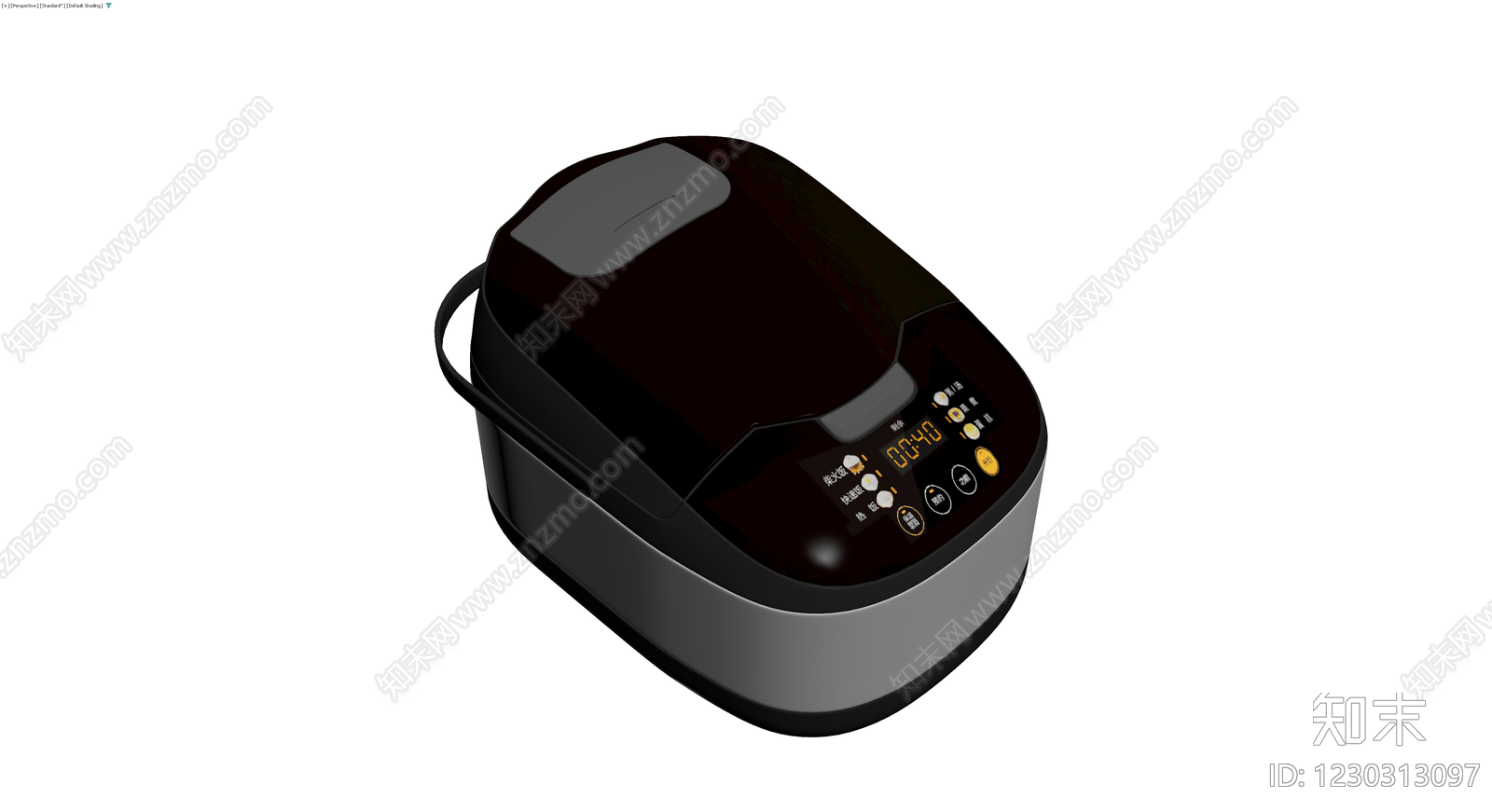 黑灰配色电饭煲3D模型下载【ID:1230313097】