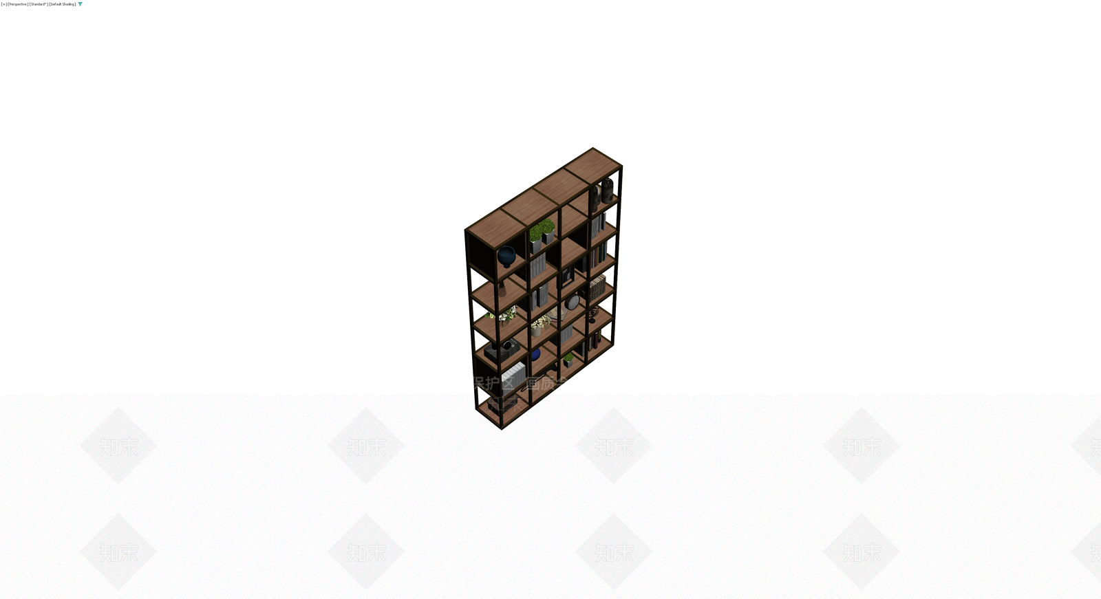 深木色组合置物架3D模型下载【ID:1229903013】