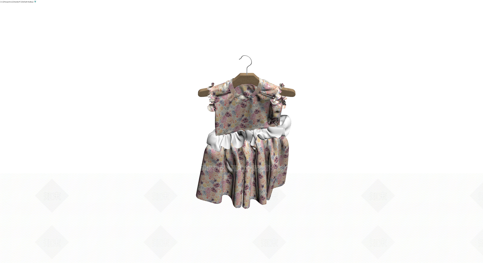 花卉图案女童连衣裙3D模型下载【ID:1230552073】